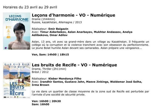 Séances cinéma à l'espace Diamant dès vendredi