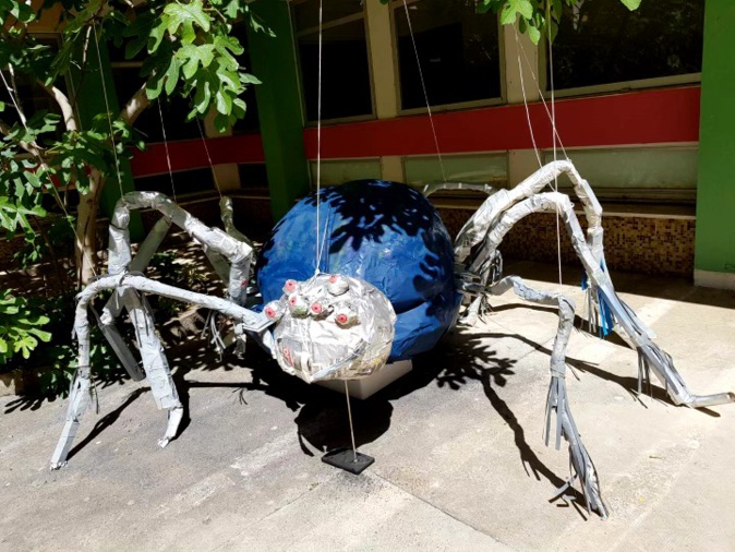 L'Arachno'Soro dans le patio du lycée