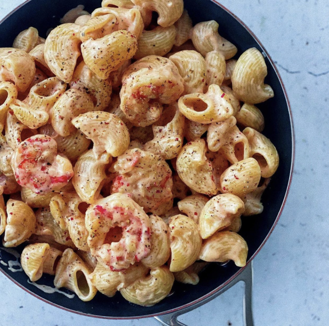 A table : pâtes aux gambas flambées au cognac avec #lapetitecuisinedemarie A table : pâtes aux gambas flambées au cognac avec #lapetitecuisinedemarie