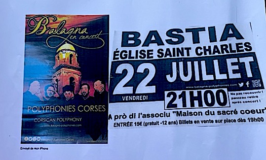 Bastia : concert du groupe 'Balagna" au profit de "La maison du Sacré Cœur"