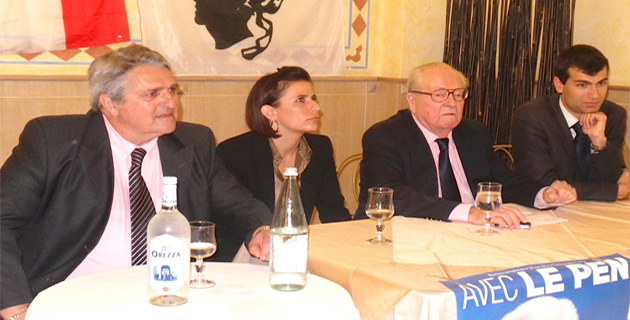 Tony Cardi, Esthelle Massoni, Jean-Marie Le Pen et Gaël Nofri