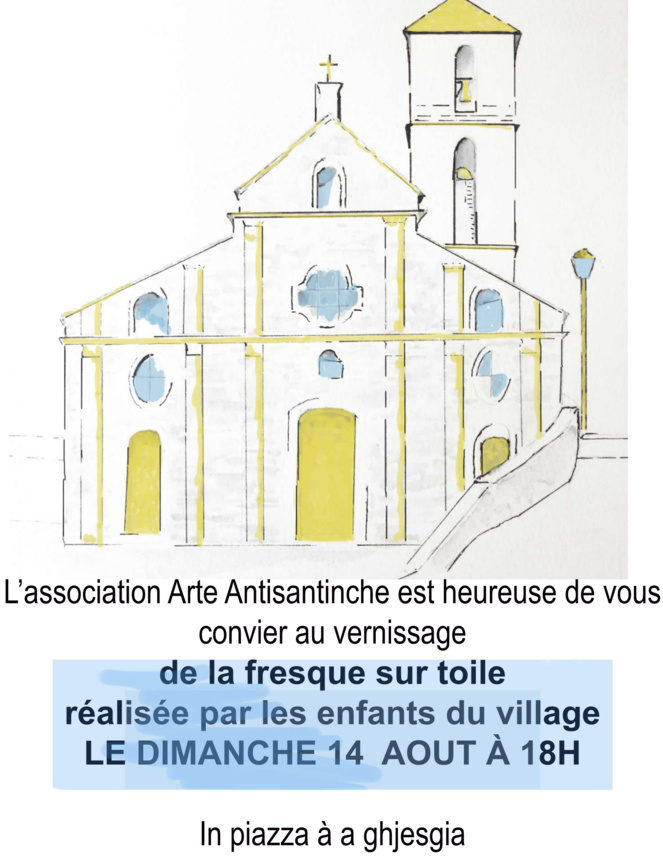 Antisanti : l'association "Arte antisantiche" dévoile la fresque des enfants du village