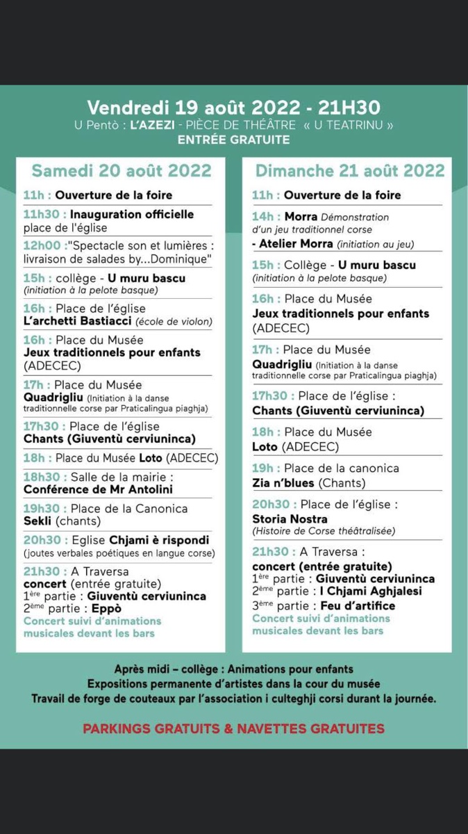 Cervioni : la 21e édition de a Festa di a Nuciola c'est dès ce samedi Cervioni : la 21e édition de a Festa di a Nuciola c'est dès ce samedi