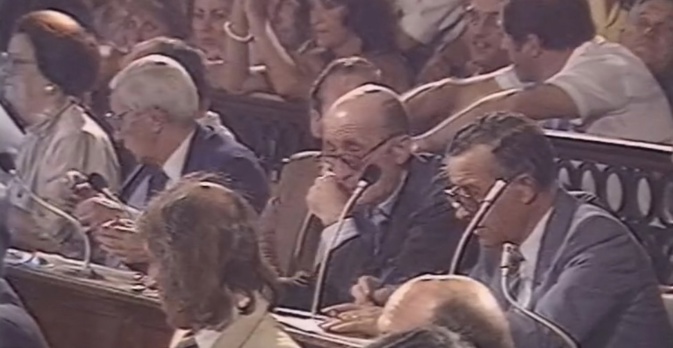 La première assemblée de Corse au Palais Lantivy. Photo tirée des archives de l'INA. La première assemblée de Corse au Palais Lantivy. Photo tirée des archives de l'INA.