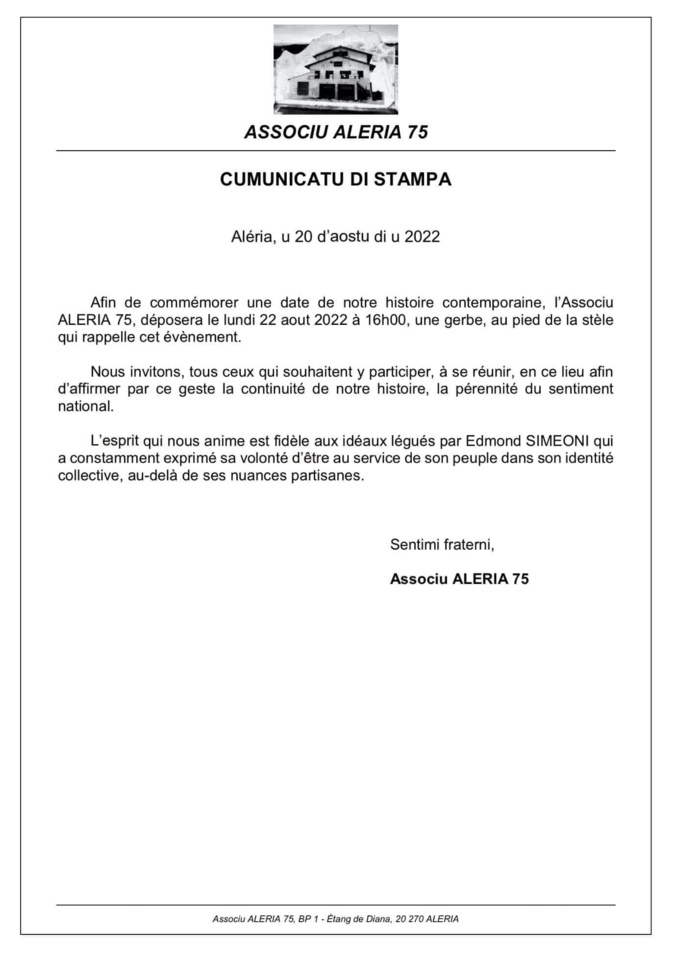 Aleria : 47 ans après Aleria : 47 ans après