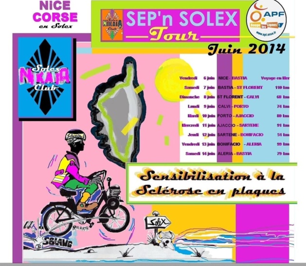 Un tour de Corse en solex pour sensibiliser le public à sclérose en plaques
