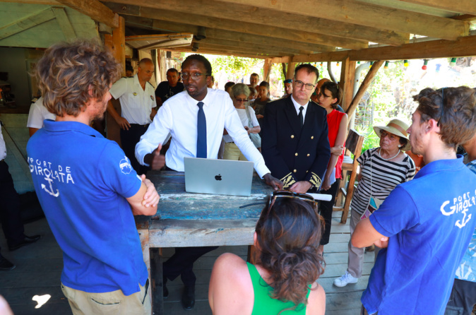 Le secrétaire d’État à la Mer, Hervé Berville à Girolata Le secrétaire d’État à la Mer, Hervé Berville à Girolata