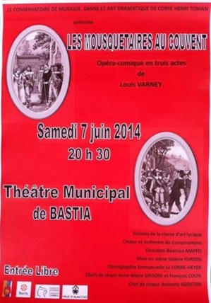 Bastia : "Les Mousquetaires au couvent" samedi au théâtre Bastia : "Les Mousquetaires au couvent" samedi au théâtre