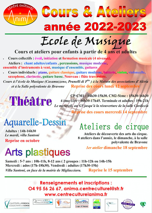 Prunelli-di-Fiumorbo : Les inscriptions au centre culturel Anima sont ouvertes