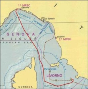 le trajet du Costa Concordia