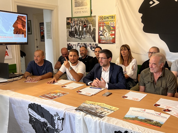 La conférence de presse de ce lundi dans les locaux bastiais du mouvement La conférence de presse de ce lundi dans les locaux bastiais du mouvement