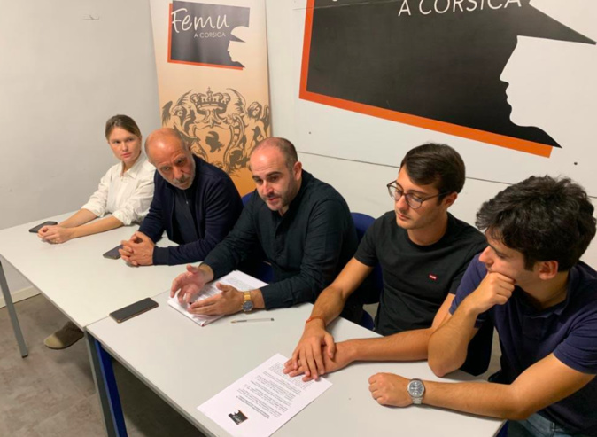 La conference de presse de ce mercredi dans les locaux de Femu à Bastia La conference de presse de ce mercredi dans les locaux de Femu à Bastia