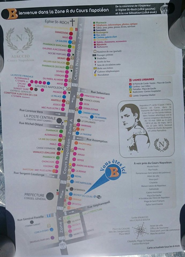 Bistrot du Cours : Création d'une "carte shopping secteur A" du centre-ville d'Ajaccio Bistrot du Cours : Création d'une "carte shopping secteur A" du centre-ville d'Ajaccio