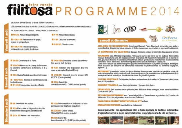 La 22ème foire artisanale et agricole de Filitosa dès vendredi La 22ème foire artisanale et agricole de Filitosa dès vendredi