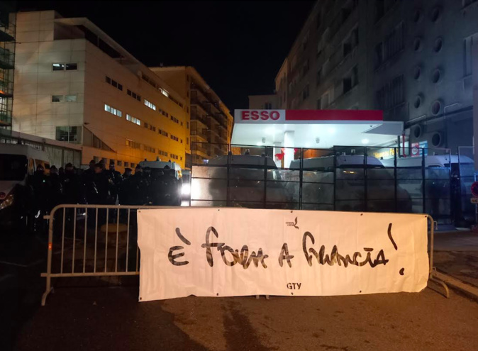 Le rassemblement de ce lundi soir à Bastia Le rassemblement de ce lundi soir à Bastia