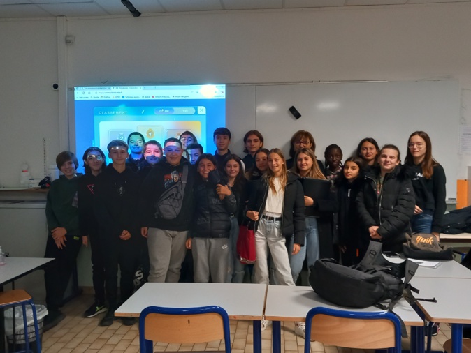 La classe de 4e bilingue du collège de Lucciana