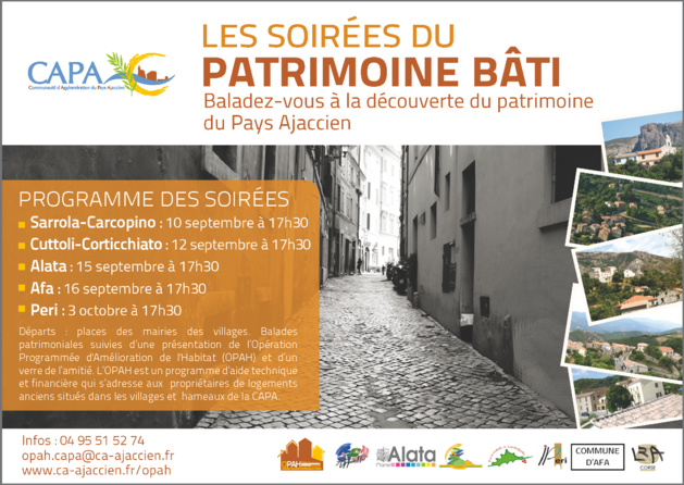 Partez à la découverte du Patrimoine bâti du Pays Ajaccien ! Partez à la découverte du Patrimoine bâti du Pays Ajaccien !