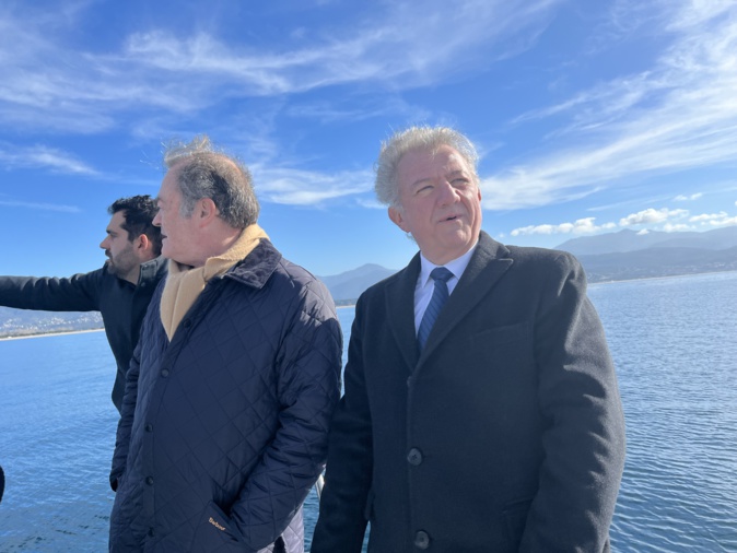 Le préfet avec Alain Tafani, président de la station de pilotage des ports de la Corse-du-Sud