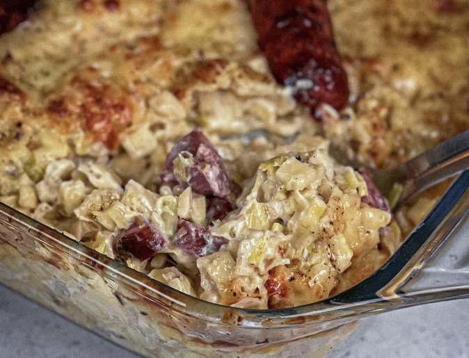 A table : Crozets aux poireaux et aux saucisses de Diot gratinés au Comté avec #lapetitecuisinedemarie A table : Crozets aux poireaux et aux saucisses de Diot gratinés au Comté avec #lapetitecuisinedemarie