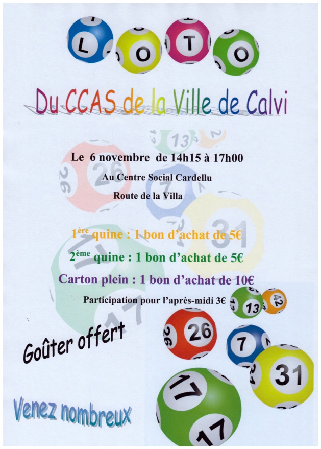 Le programme d'animations au CCAS de Calvi