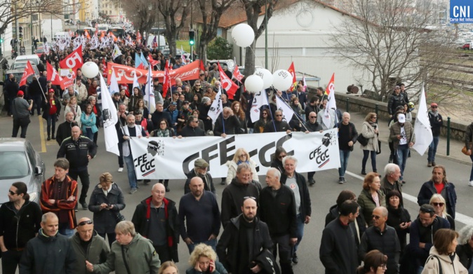 Grève du 7 mars : revivez la manifestation à Ajaccio