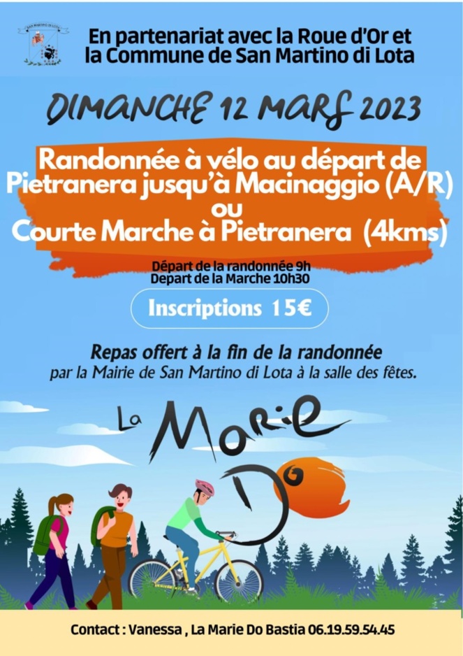 Pietranera : Rando vélo et marche pour La Marie Do