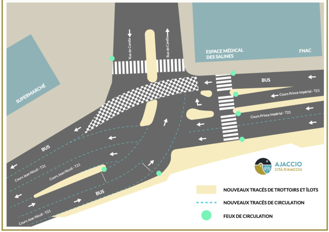 Les travaux prévus au carrefour cours Prince Impérial/ rue de Candia Les travaux prévus au carrefour cours Prince Impérial/ rue de Candia