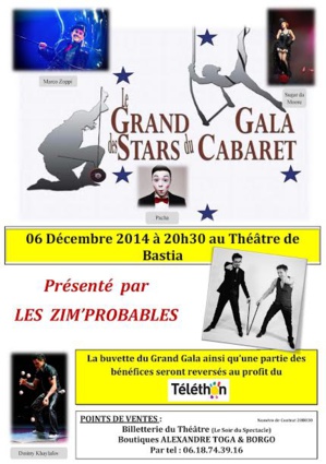 Bastia : Le grand gala des "stars du cabaret" en faveur du Téléthon Bastia : Le grand gala des "stars du cabaret" en faveur du Téléthon
