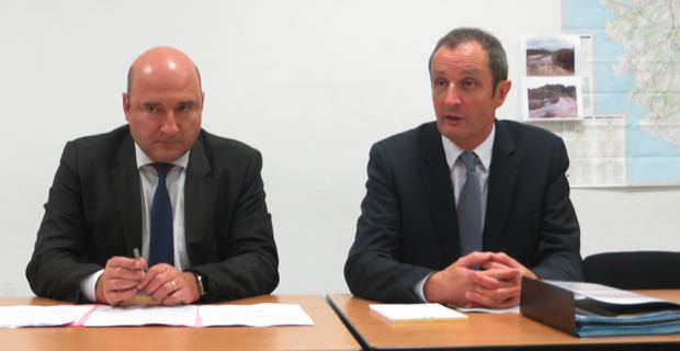 Nicolas Bessone, procureur de la République près du Tribunal de grande instance de Bastia, et Alain Rousseau, préfet de Haute-Corse.