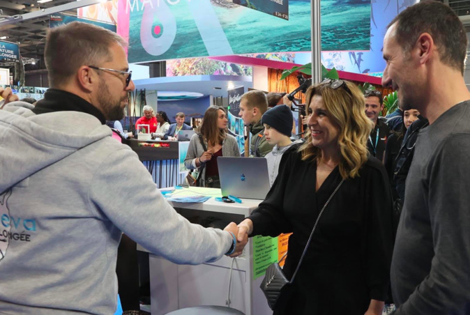 Angèle Bastiani au Salon de la plongée à Paris Angèle Bastiani au Salon de la plongée à Paris