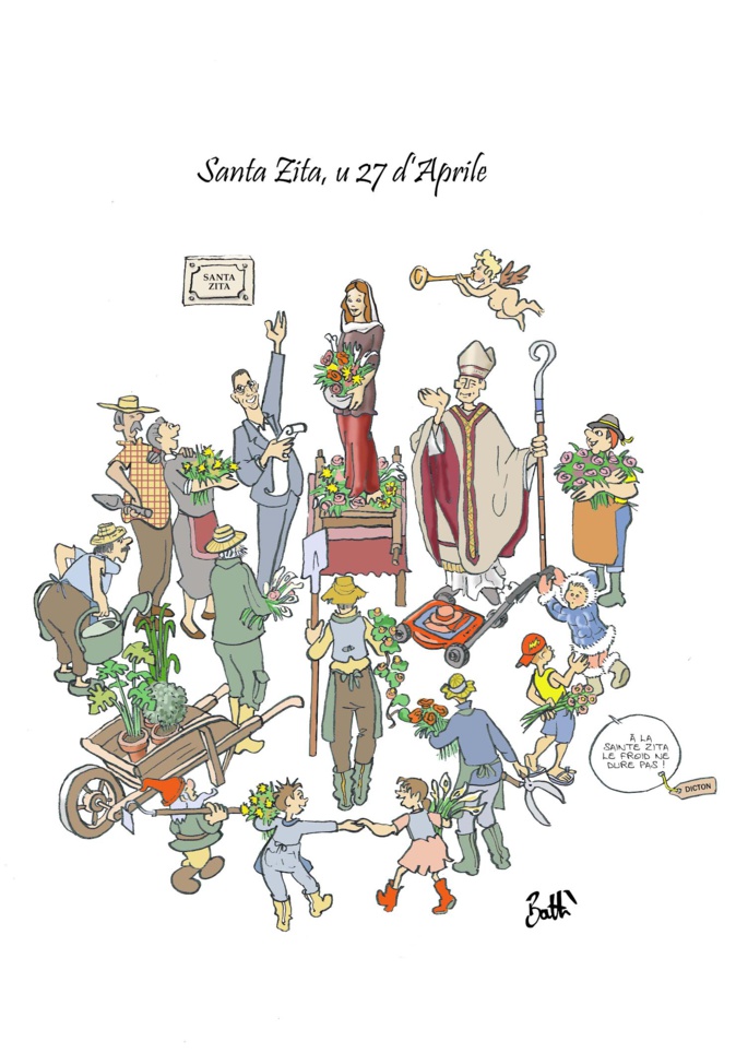 Le dessin de Battì : Bastia honore Santa Zita