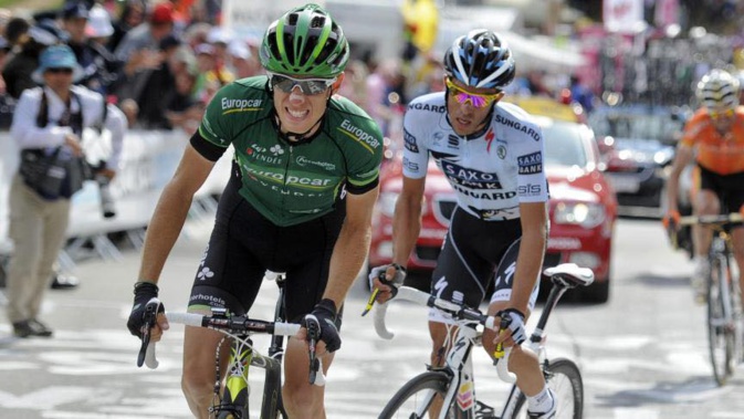Le 19 juillet 2011, Pierre Rolland (à gauche) remportait l'étape de l'Alpe d'Huez en fin de Tour de France. Le plus beau succès de sa carrière.