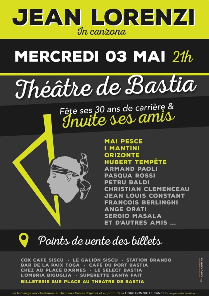 Bastia : un plateau exceptionnel pour les 30 ans de carrière de Jean Lorenzi Bastia : un plateau exceptionnel pour les 30 ans de carrière de Jean Lorenzi