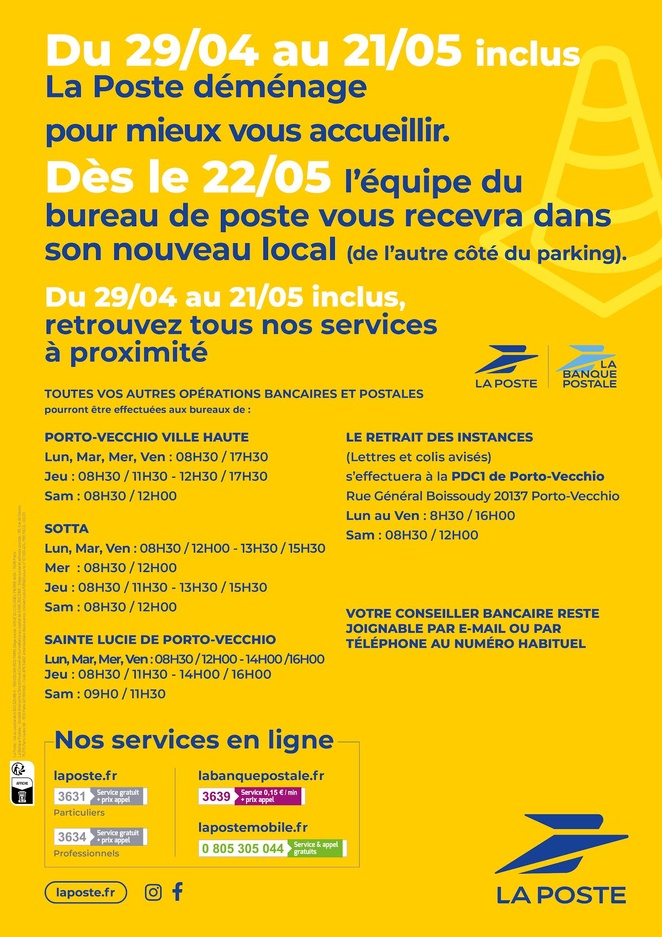 Porto-Vecchio : le bureau de La Poste des 4 chemins déménage