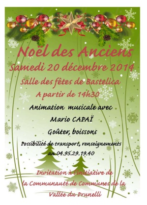 Fête de Noël des anciens de la communauté des communes de la vallée du Prunelli Fête de Noël des anciens de la communauté des communes de la vallée du Prunelli
