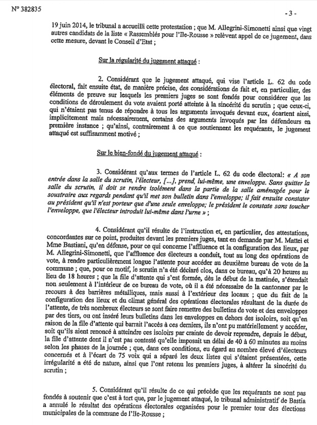 Municipales de L'Ile-Rousse : Le Conseil d'Etat a rejeté le recours du maire