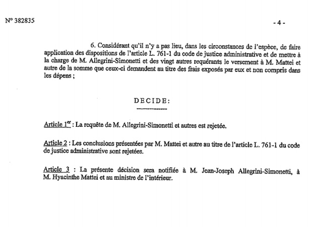 Municipales de L'Ile-Rousse : Le Conseil d'Etat a rejeté le recours du maire
