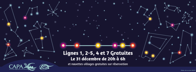 Les lignes de bus 1, 2, 5, 4 et 7  gratuites pour la nuit du 31 décembre à Ajaccio