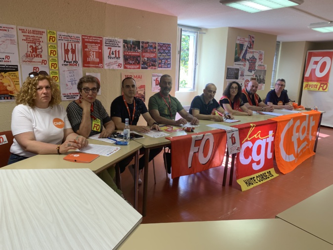 L'intersyndicale de Haute-Corse plus que jamais mobilisée. L'intersyndicale de Haute-Corse plus que jamais mobilisée.