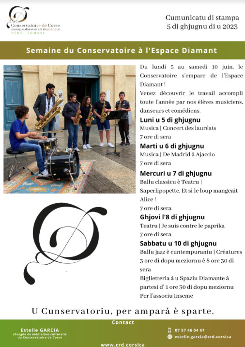 Musique : C'est la semaine du Conservatoire à l'Espace Diamantà Ajaccio