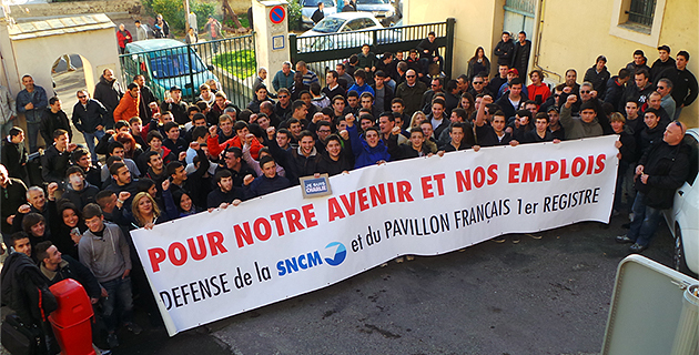 SNCM : Mobilisation devant le lycée maritime de Bastia