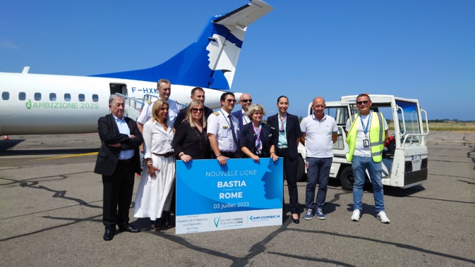 Le premier vol Rome - Bastia a atterri ce lundi 3 juillet 2023 aux alentours de 14h45. (Photo - Alexandre Ugolini)