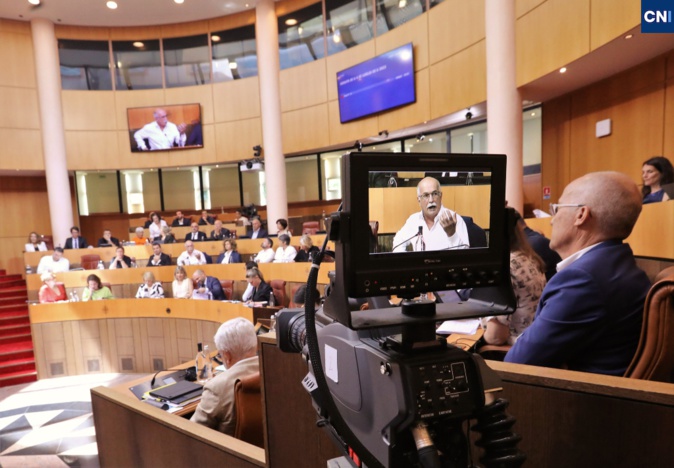 Hémicycle de l’Assemblée de Corse. Photo Michel Luccioni. Hémicycle de l’Assemblée de Corse. Photo Michel Luccioni.