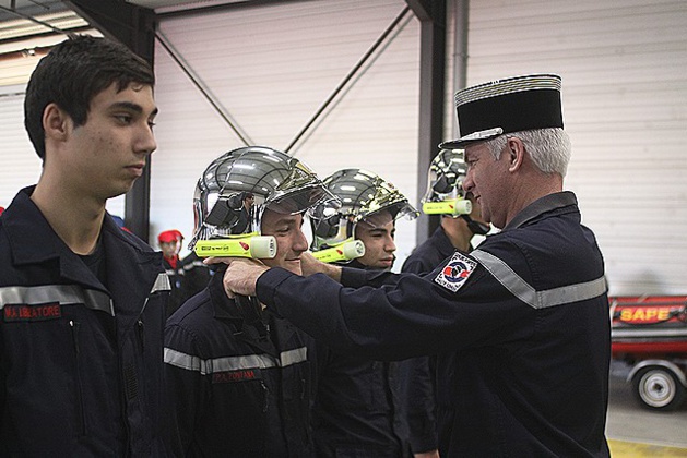Calvi : Cérémonie de remise de casque pour les jeunes sapeurs-pompiers de Haute-Corse