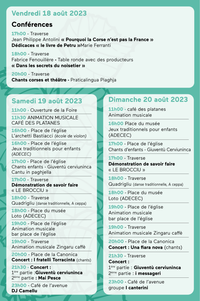 Festa di a Nuciola 2023 : Cervioni célèbre la noisette et le savoir-faire insulaire Festa di a Nuciola 2023 : Cervioni célèbre la noisette et le savoir-faire insulaire