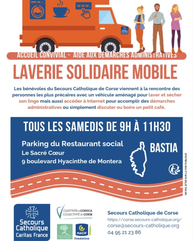 À Bastia, la laverie solidaire mobile du Secours Catholique prête à prendre la route À Bastia, la laverie solidaire mobile du Secours Catholique prête à prendre la route