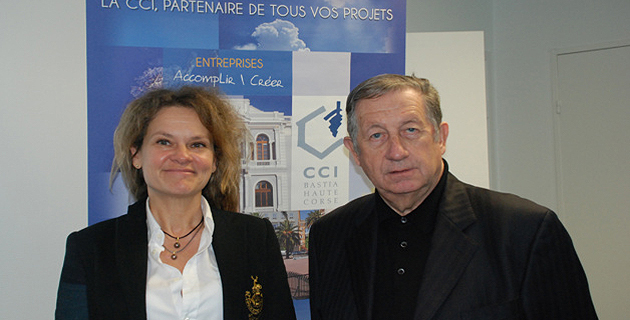 Evelyne Faure, country manager France de Flybe et Paul Trojani, président de la CCI