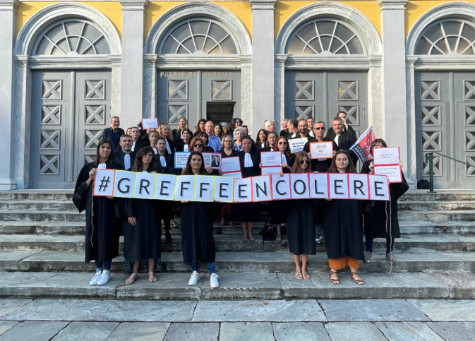 Les greffiers du tribunal de Bastia suivent le mouvement de grève national du 21 septembre 2023 Les greffiers du tribunal de Bastia suivent le mouvement de grève national du 21 septembre 2023
