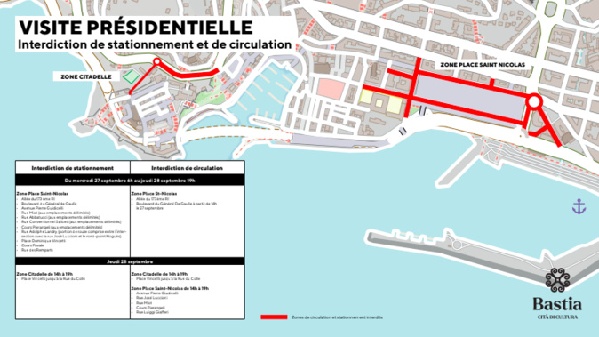 Emmanuel Macron à Bastia : Comment circuler durant la visite du Président de la République ? Emmanuel Macron à Bastia : Comment circuler durant la visite du Président de la République ?