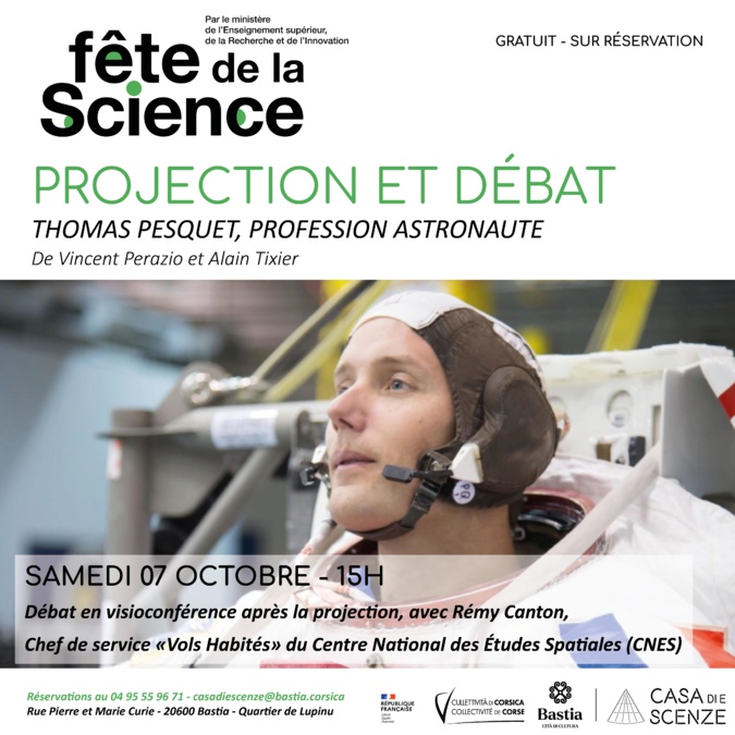 "Thomas Pesquet, profession astronaute" pour la Fête de la science à Bastia "Thomas Pesquet, profession astronaute" pour la Fête de la science à Bastia